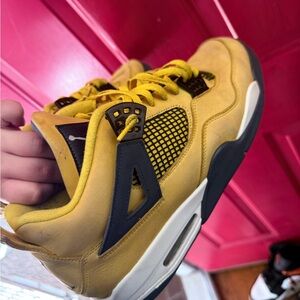 Jordan Yellow and Gray Sneakers